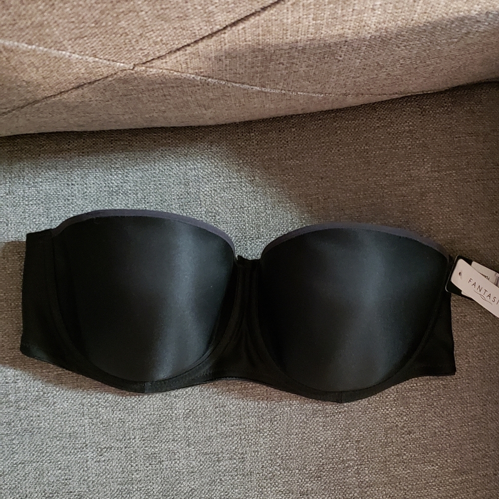 NWT Fantasie Black Strapless Bra 36D
